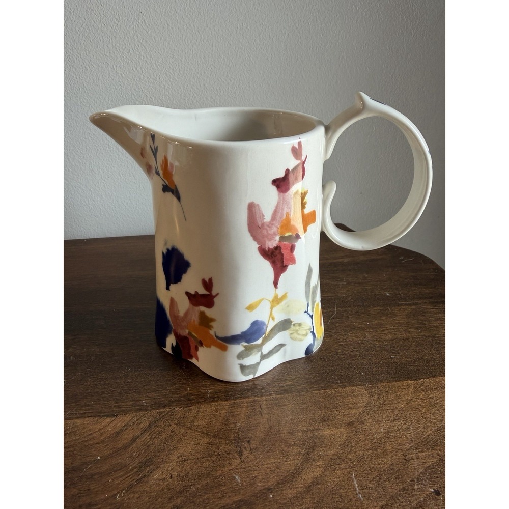Anthropologie Jen Garrido 4" Handled Creamer "Wildflower Study" Floral